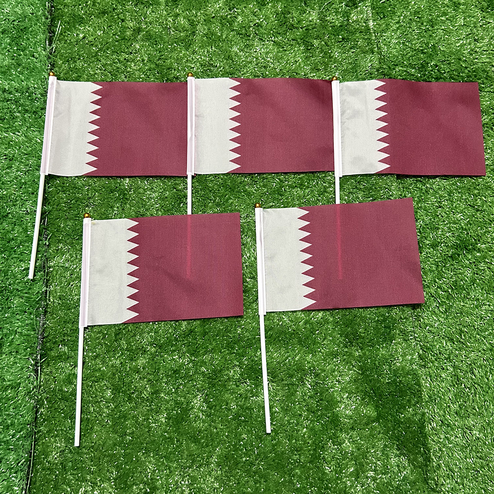Home Decor Qatar - SKY FLAG Qatar hand Flag 10/20/50/100pcs