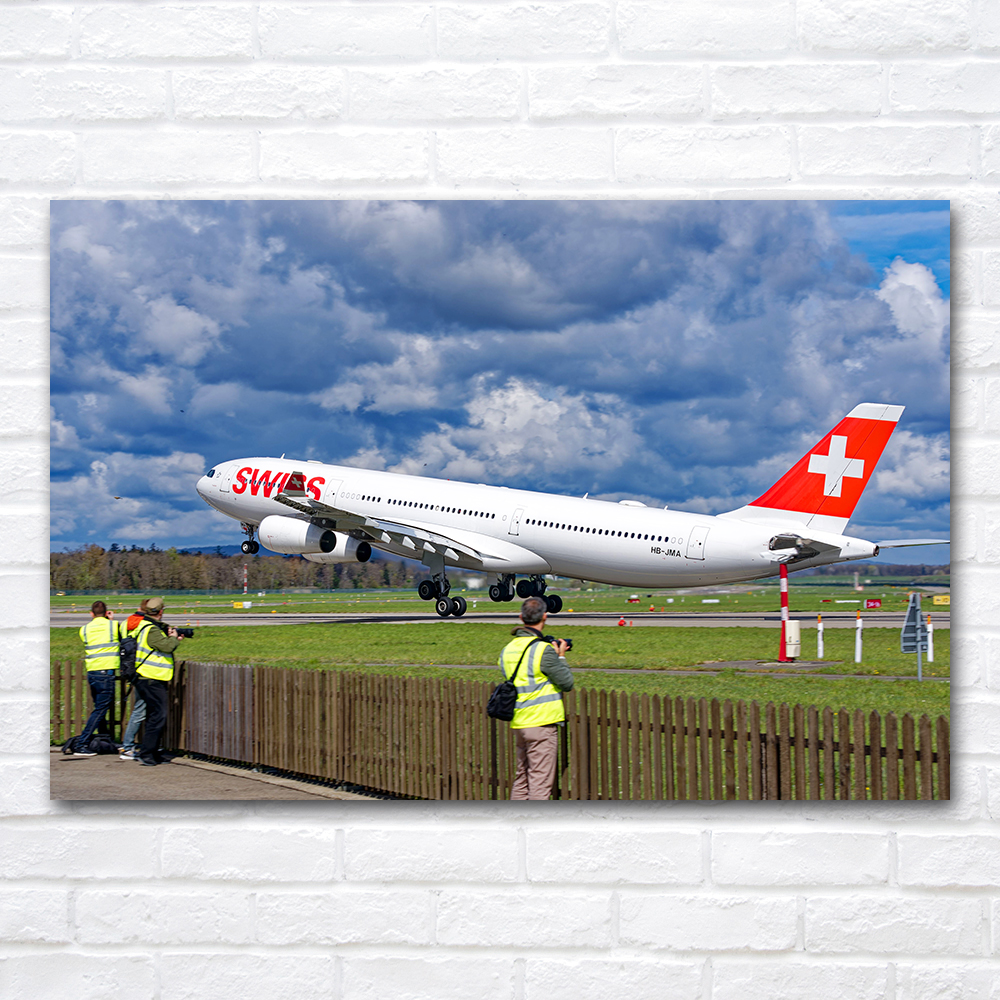 Home Decor Zurich - Airliner A340-300 Taking off From Zurich