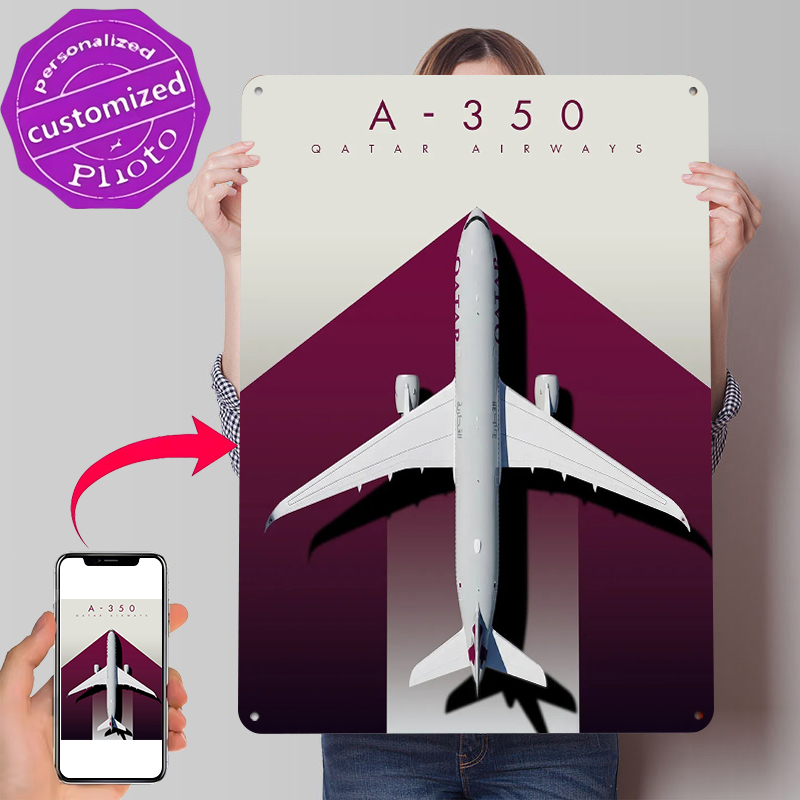Home Decor Qatar - Qatar A-350 Oryx Majesty Metal Poster