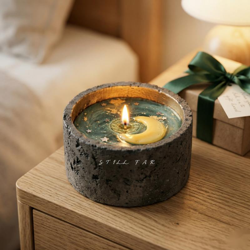 Home Decor Aesthetic - Melting Moon Scented Candle Hand Poured