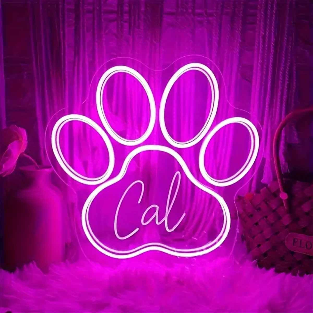 Home Decor Store - Custom Paw Print Neon Sign with