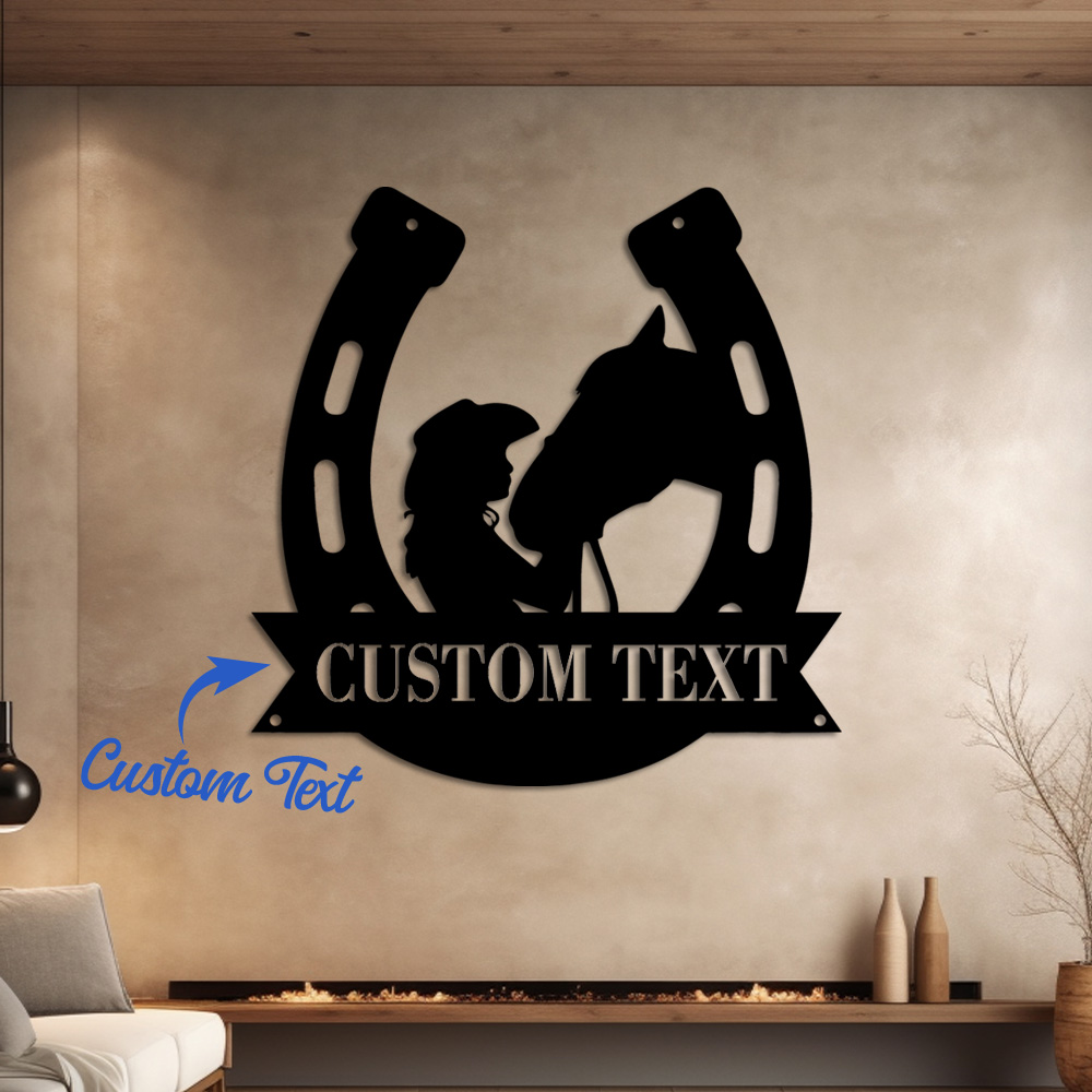 Home Decor Inspo - 1pc Fashion Customized Horseshoe Wall Metal