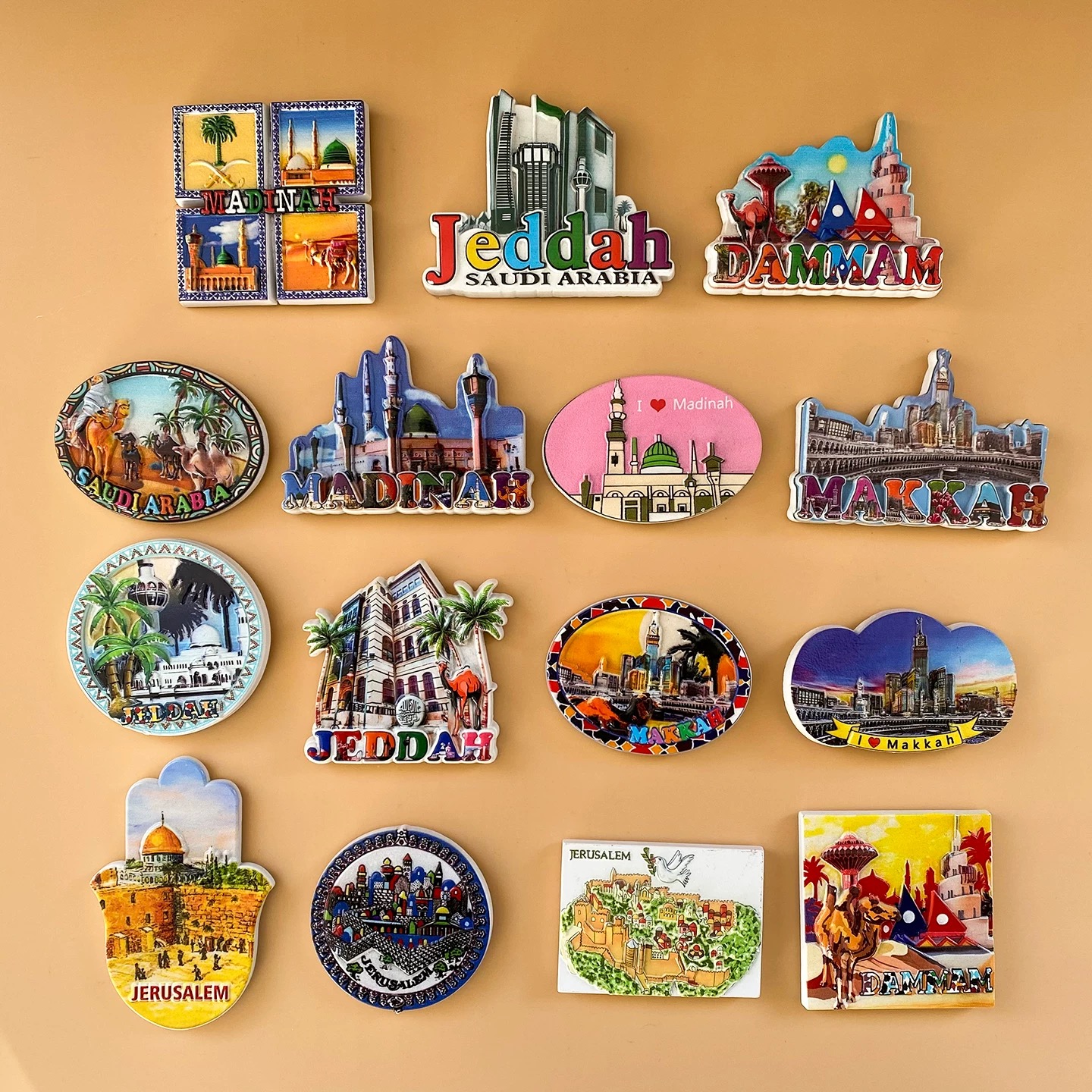 Home Decor Jeddah - Saudi Arabia City Fridge Magnet, 3D