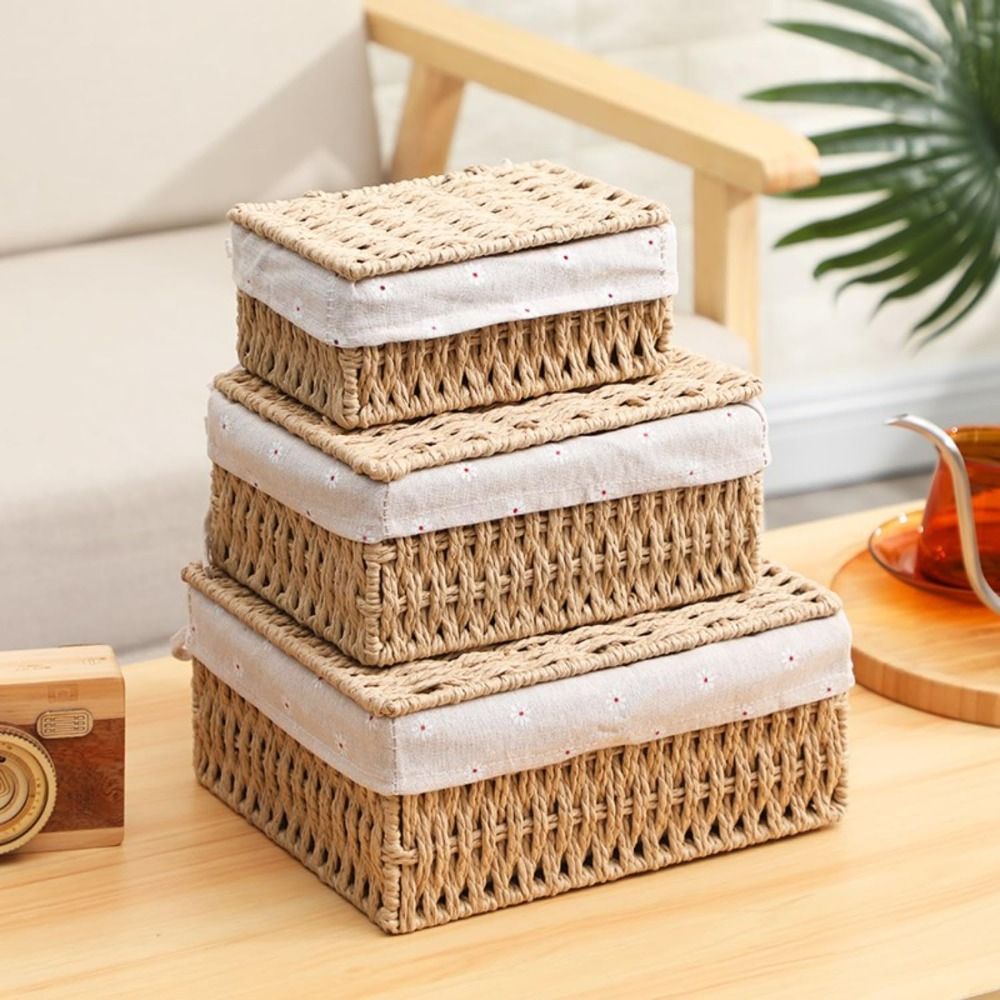 Home Decor Hampers - Rustic Hand Woven Wicker Storage Baskets
