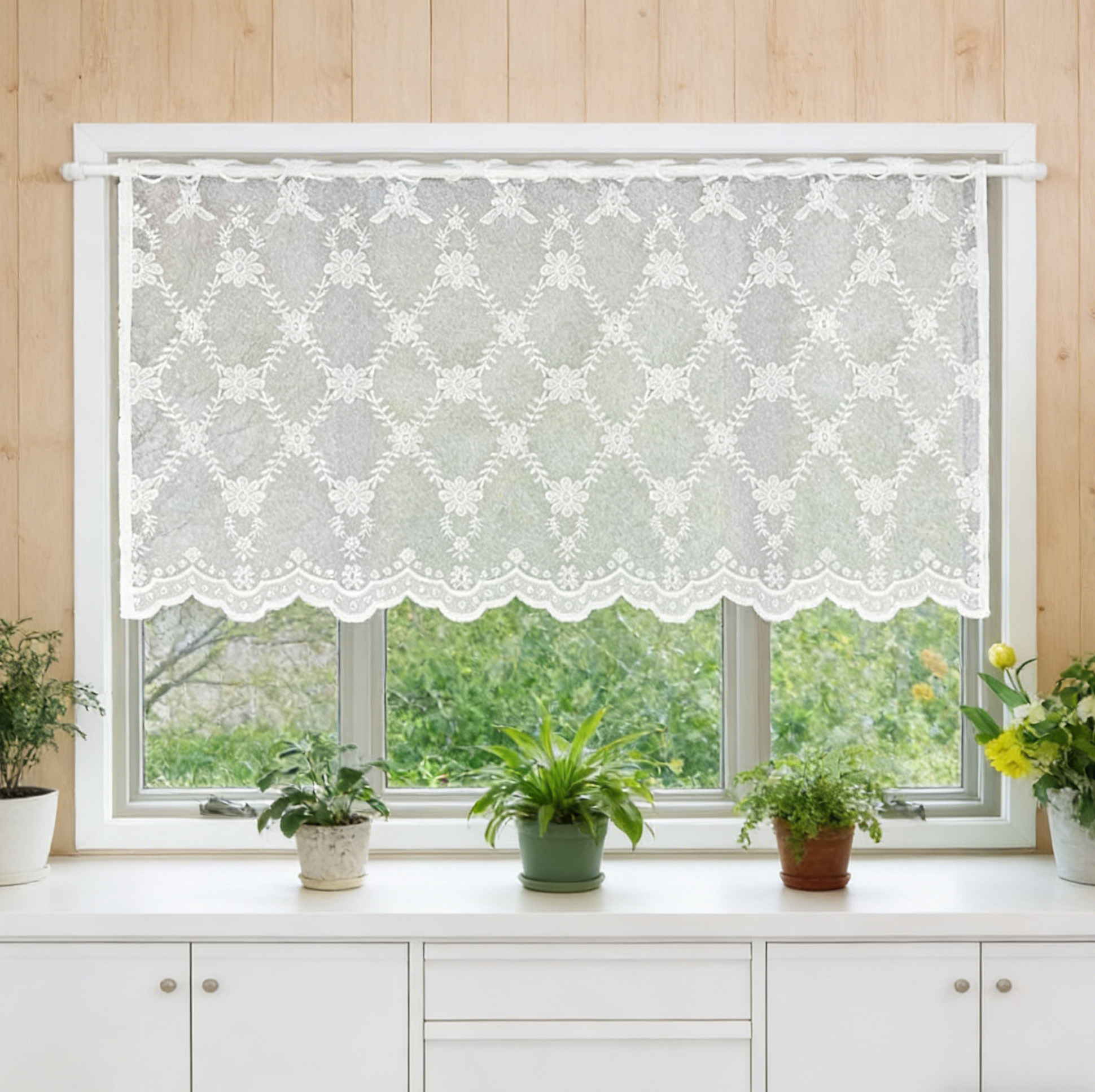 Home Decor Under 100 - 1pc Nordic Style Lace Curtain Short