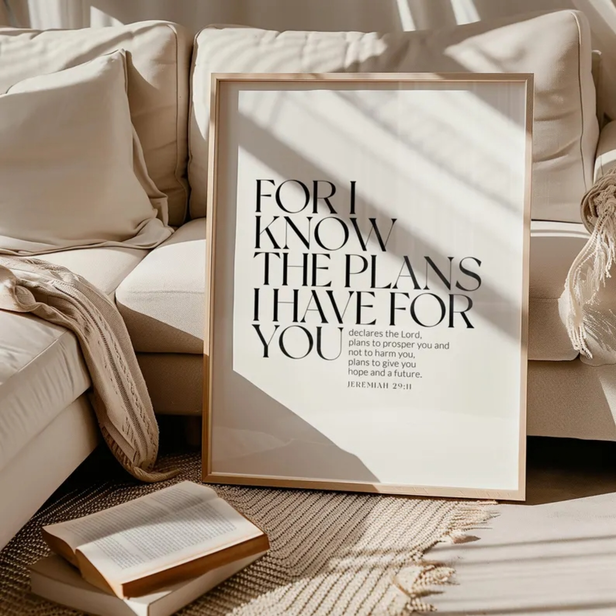 Home Decor Aesthetic - Bible Jeremiah 29:11Christian Wall Art Print