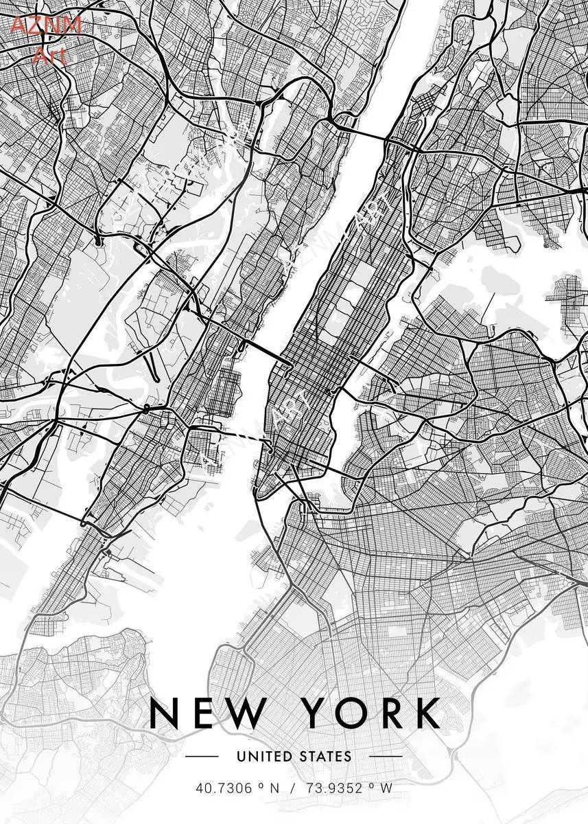 City Map Artwork Poster Paris  - Home Decor New York avis et prix