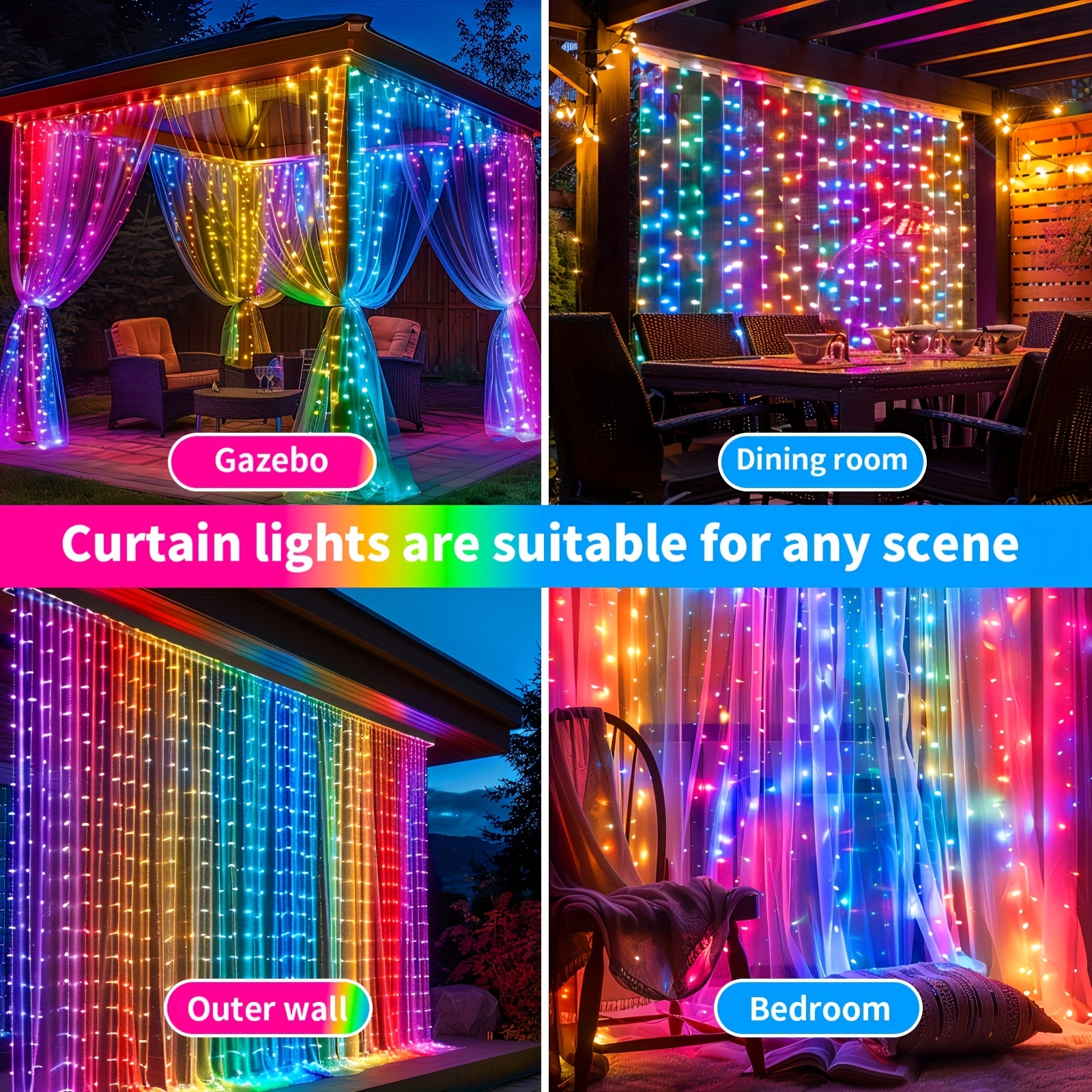 [318LED Solar Curtain Lights]  - String Curtain Light avis et prix