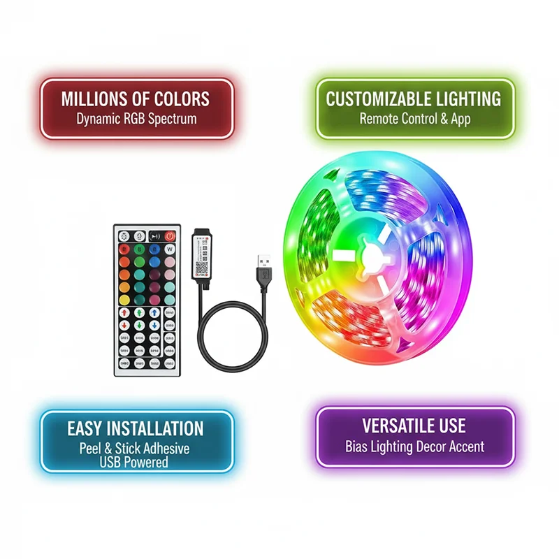 1-20m RGB LED Strip Lights 5V  - Home Decor App Free avis et prix