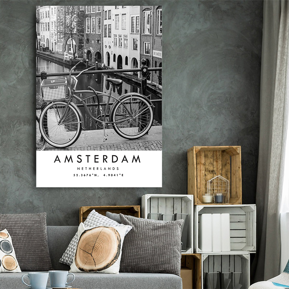 Amsterdam Travel Print Poster  - Home Decor Netherlands avis et prix