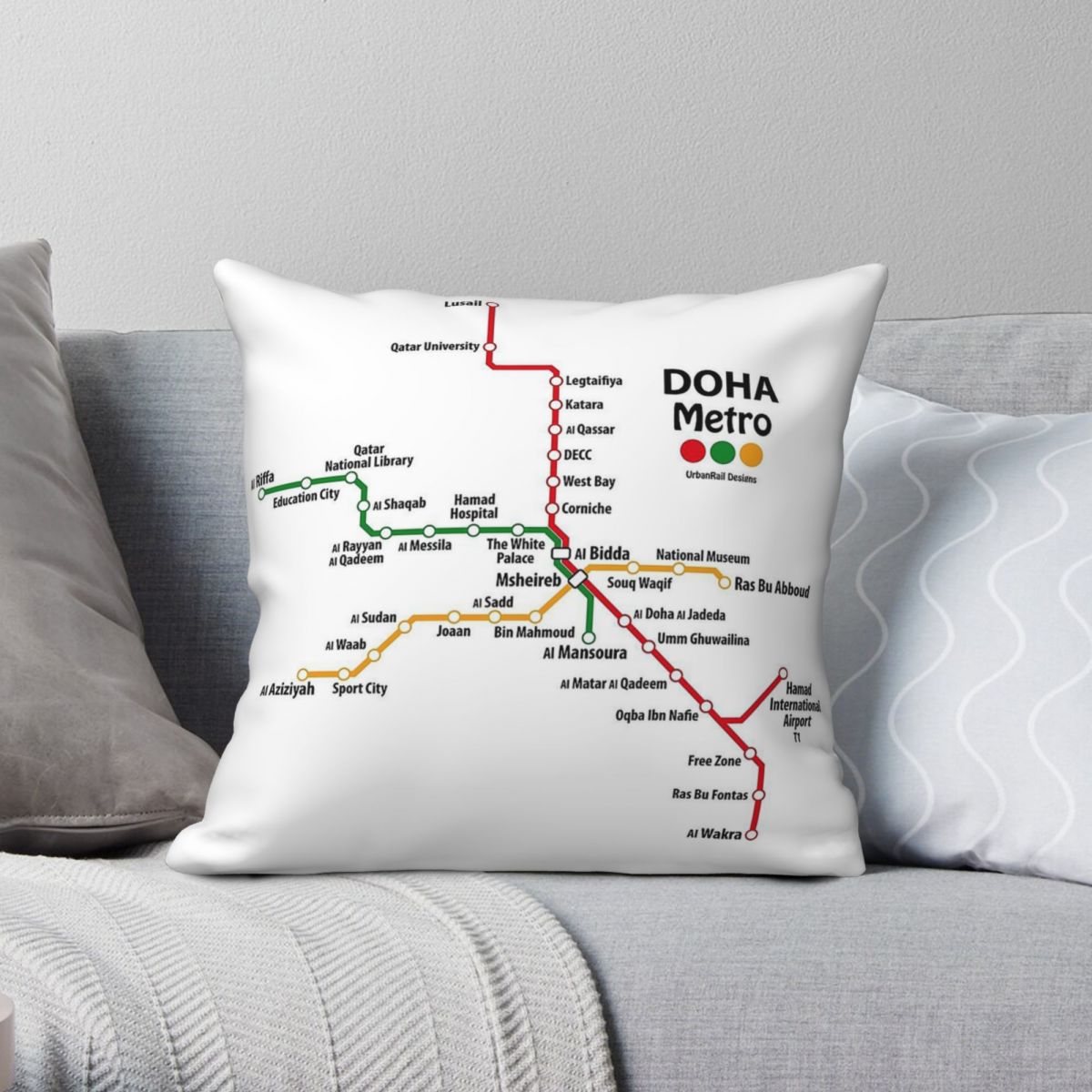 Qatar Doha Metro Map Square Pi - Home Decor Qatar avis et prix