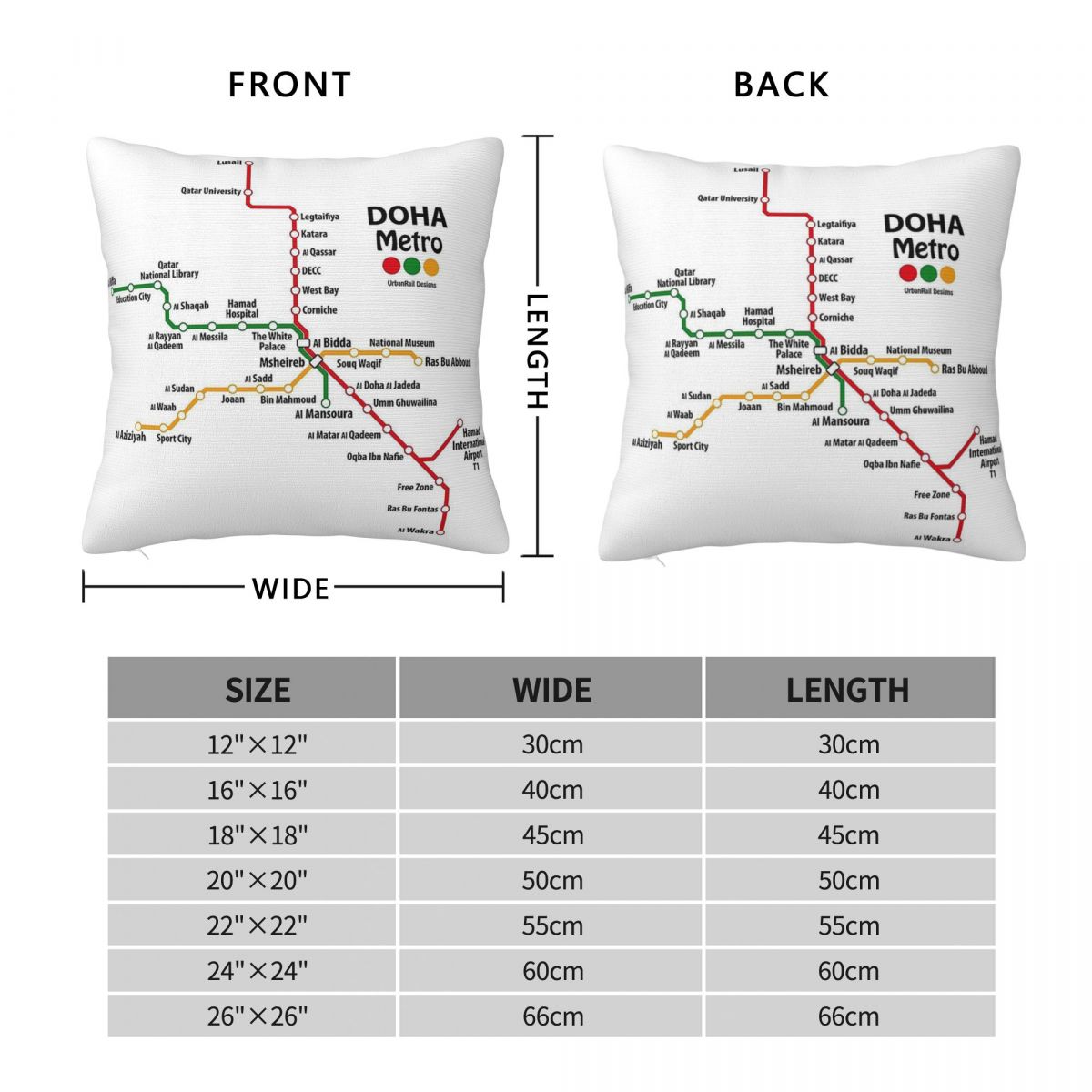 Qatar Doha Metro Map Square Pi - Home Decor Qatar avis et prix