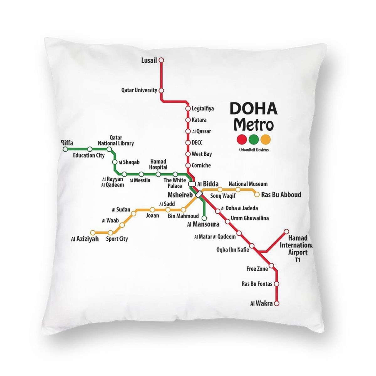 Qatar Doha Metro Map Square Pi - Home Decor Qatar avis et prix