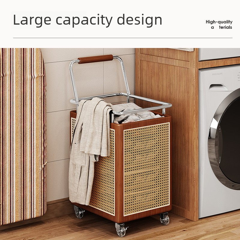 Woven Rattan Laundry Hamper, L - Home Decor Hampers avis et prix