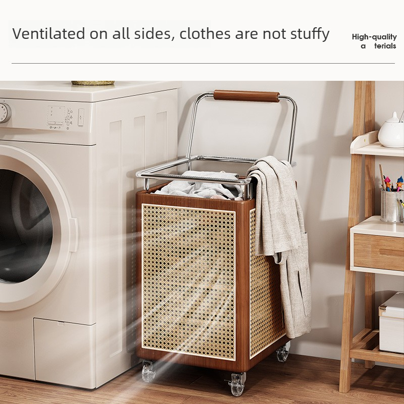 Woven Rattan Laundry Hamper, L - Home Decor Hampers avis et prix