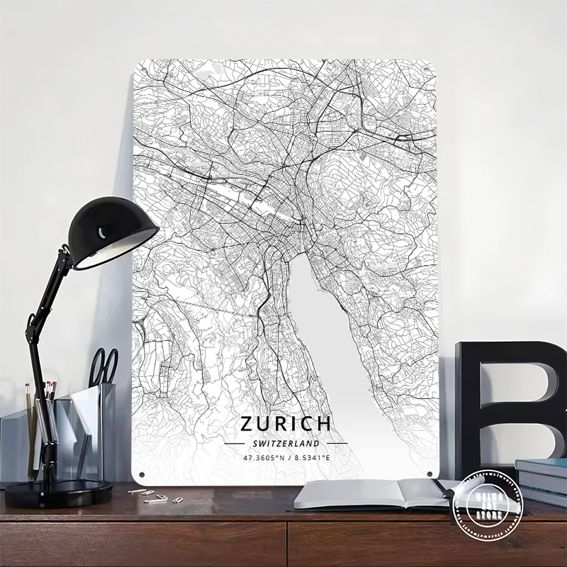 Zurich Switzerland Tin Sign Wa - Home Decor Zurich avis et prix