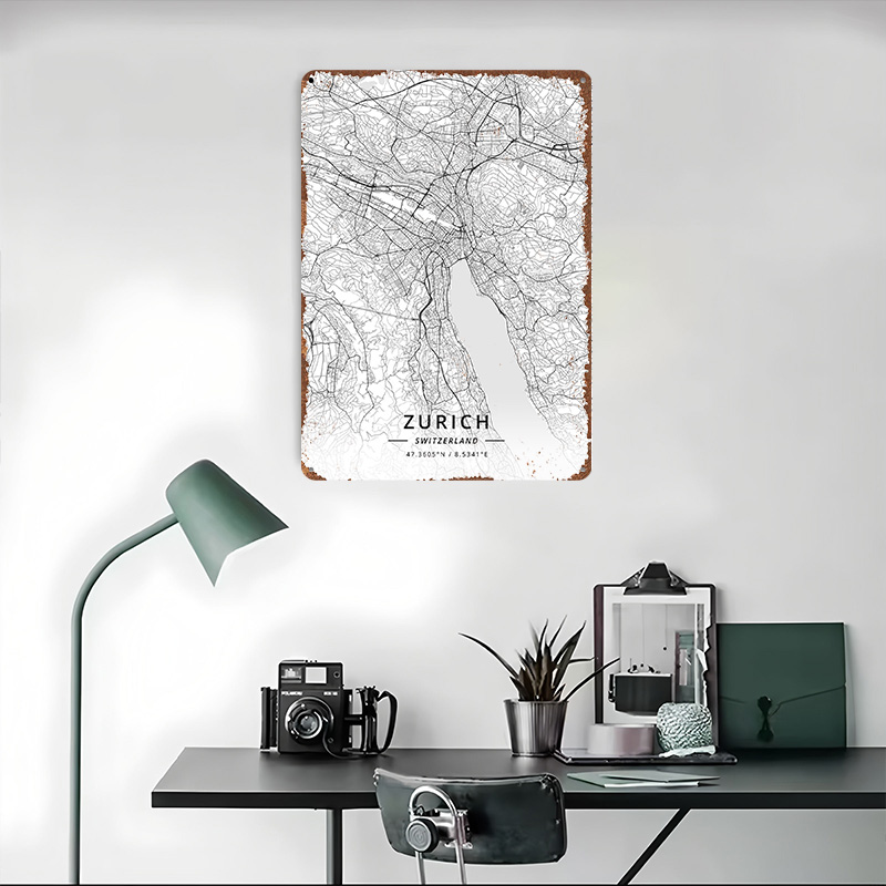 Zurich Switzerland Tin Sign Wa - Home Decor Zurich avis et prix