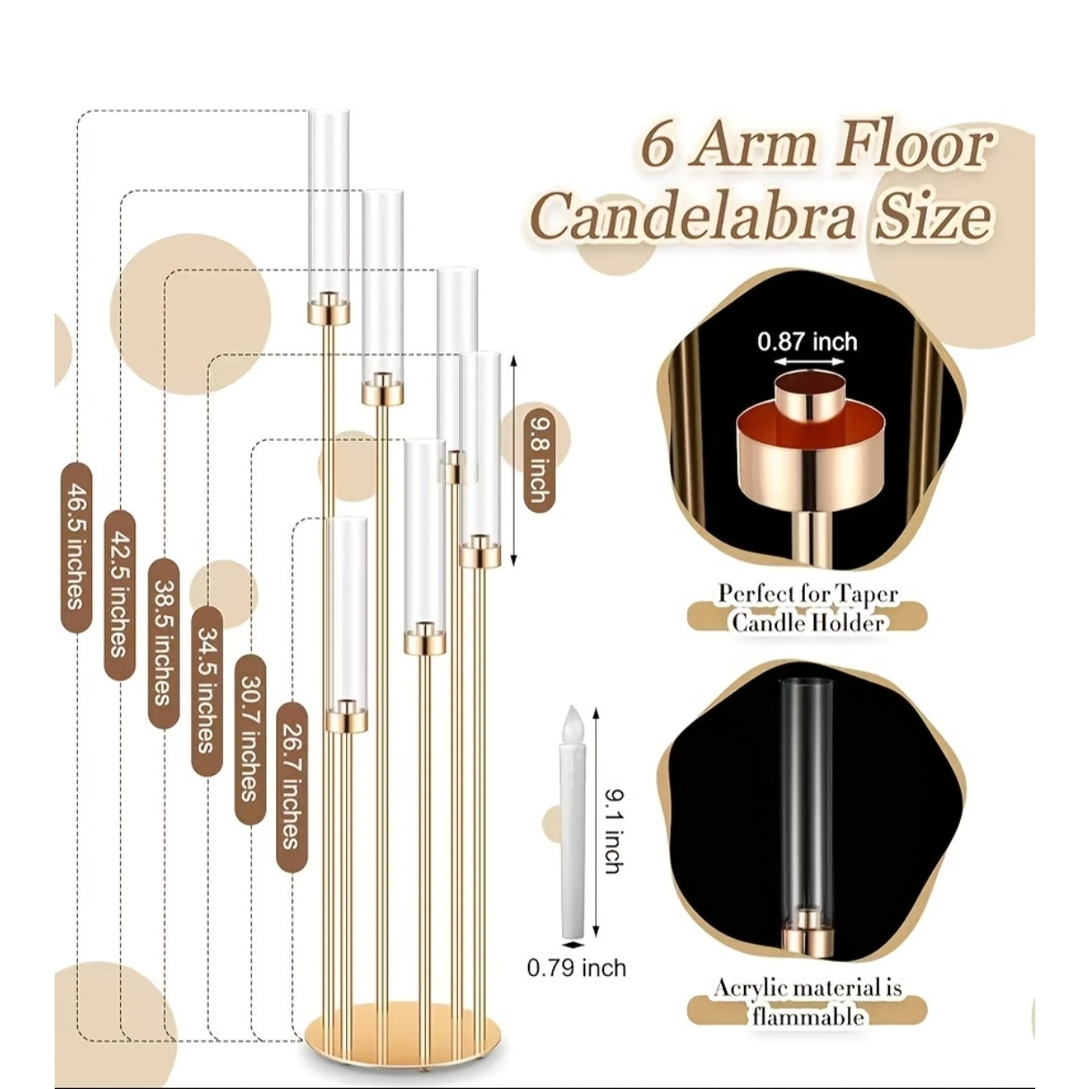 2 Sets Floor Candelabra 6 Arms - Flooring Home Decor avis et prix