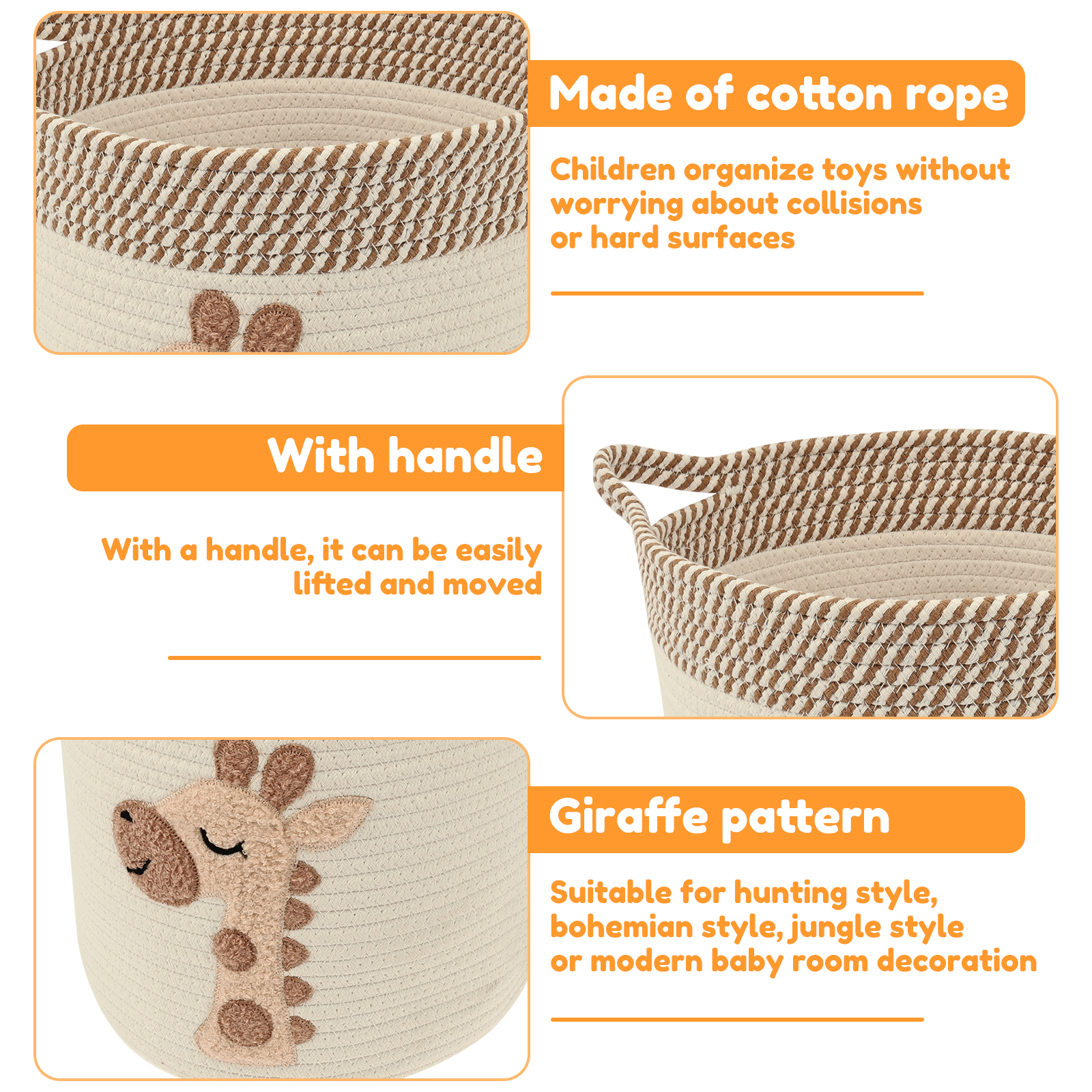 Cotton Rope Storage Basket Lar - Home Decor Hampers avis et prix