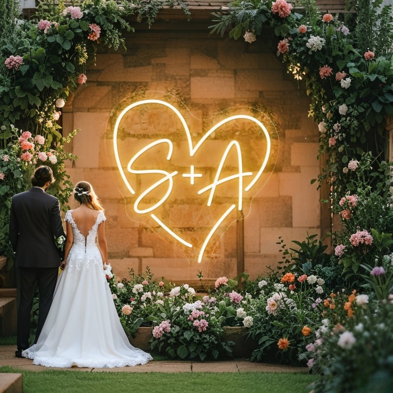 Custom Initials Heart LED Neon - Home Decor Inspo avis et prix