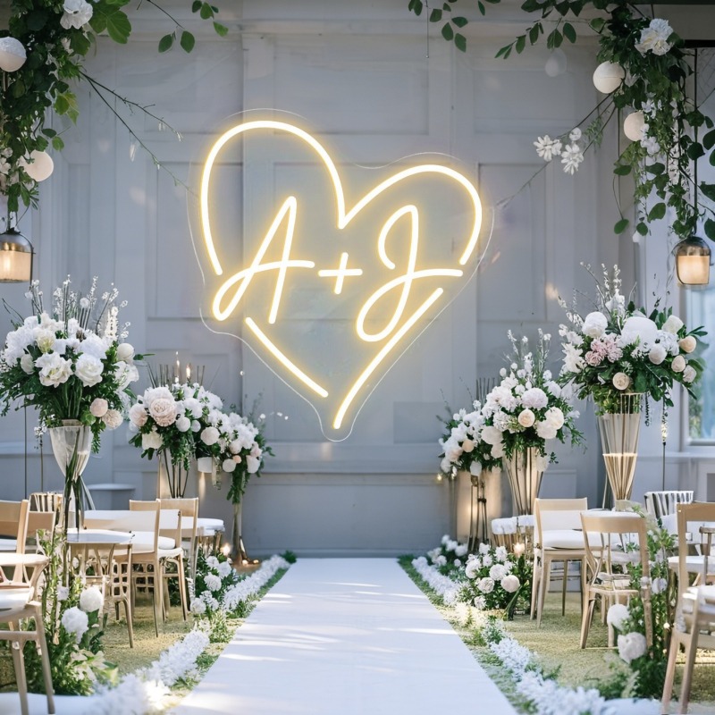 Custom Initials Heart LED Neon - Home Decor Inspo avis et prix