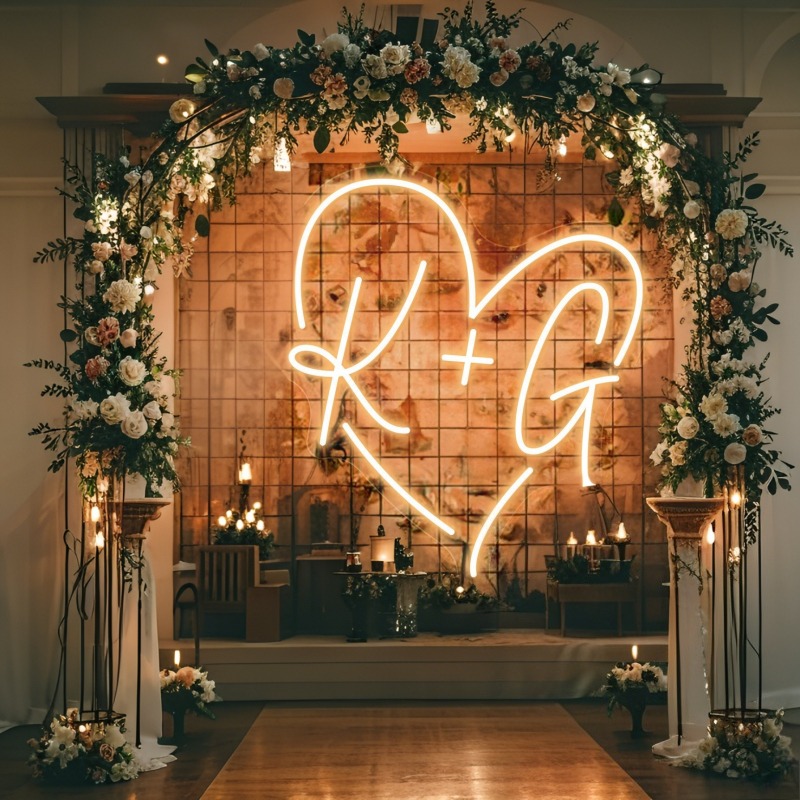 Custom Initials Heart LED Neon - Home Decor Inspo avis et prix