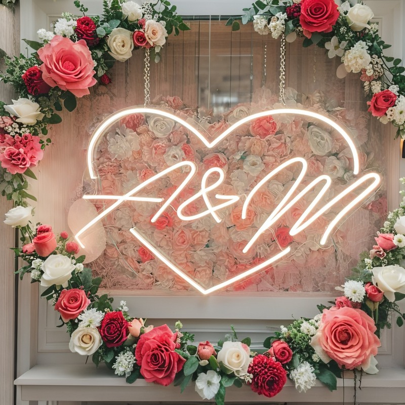 Custom Initials Heart LED Neon - Home Decor Inspo avis et prix