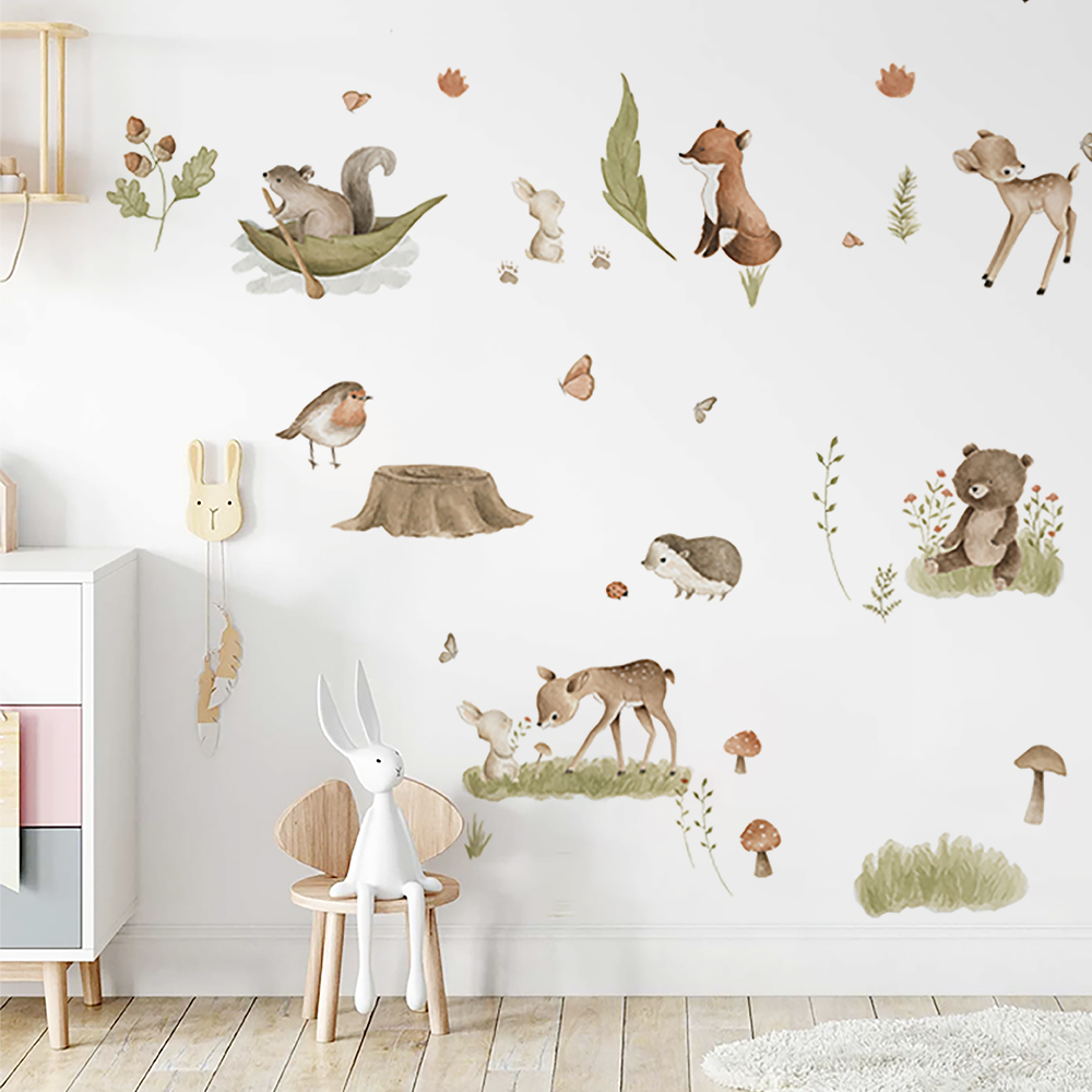 Nordic Forest Cartoon Wall Sti - Home Decor Vinyl Flooring avis et prix