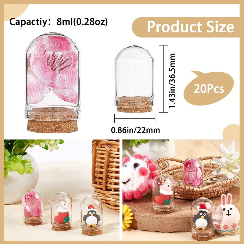 20 Sets Glass Cloche Dome Mini - Terrarium Glass Bottle avis et prix