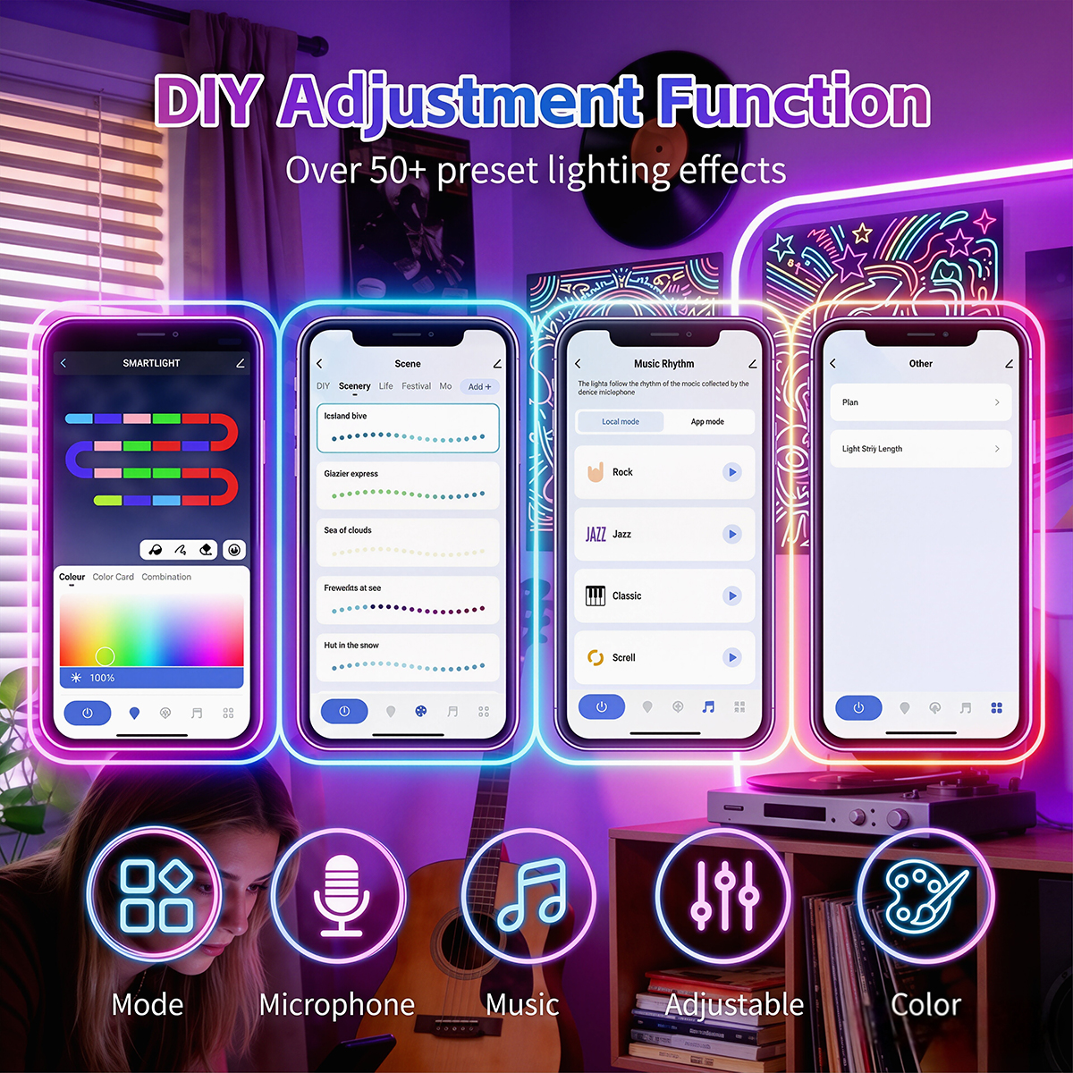 WiFi RGBIC Neon LED Strip Ligh - Home Decor App Free avis et prix