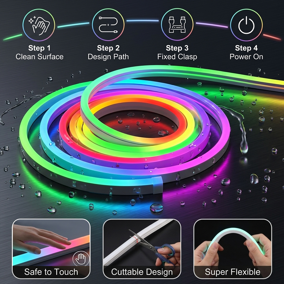 WiFi RGBIC Neon LED Strip Ligh - Home Decor App Free avis et prix
