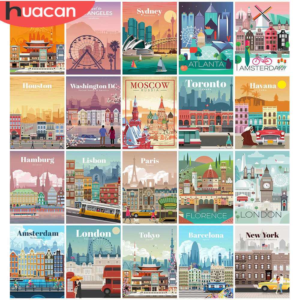 HUACAN Diamond Mosaic City New - Home Decor New York avis et prix