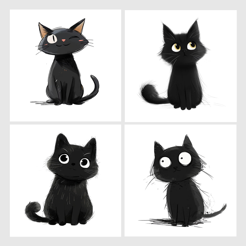 Cartoon Black Cats Wall Sticke - Home Decor Vinyl Flooring avis et prix