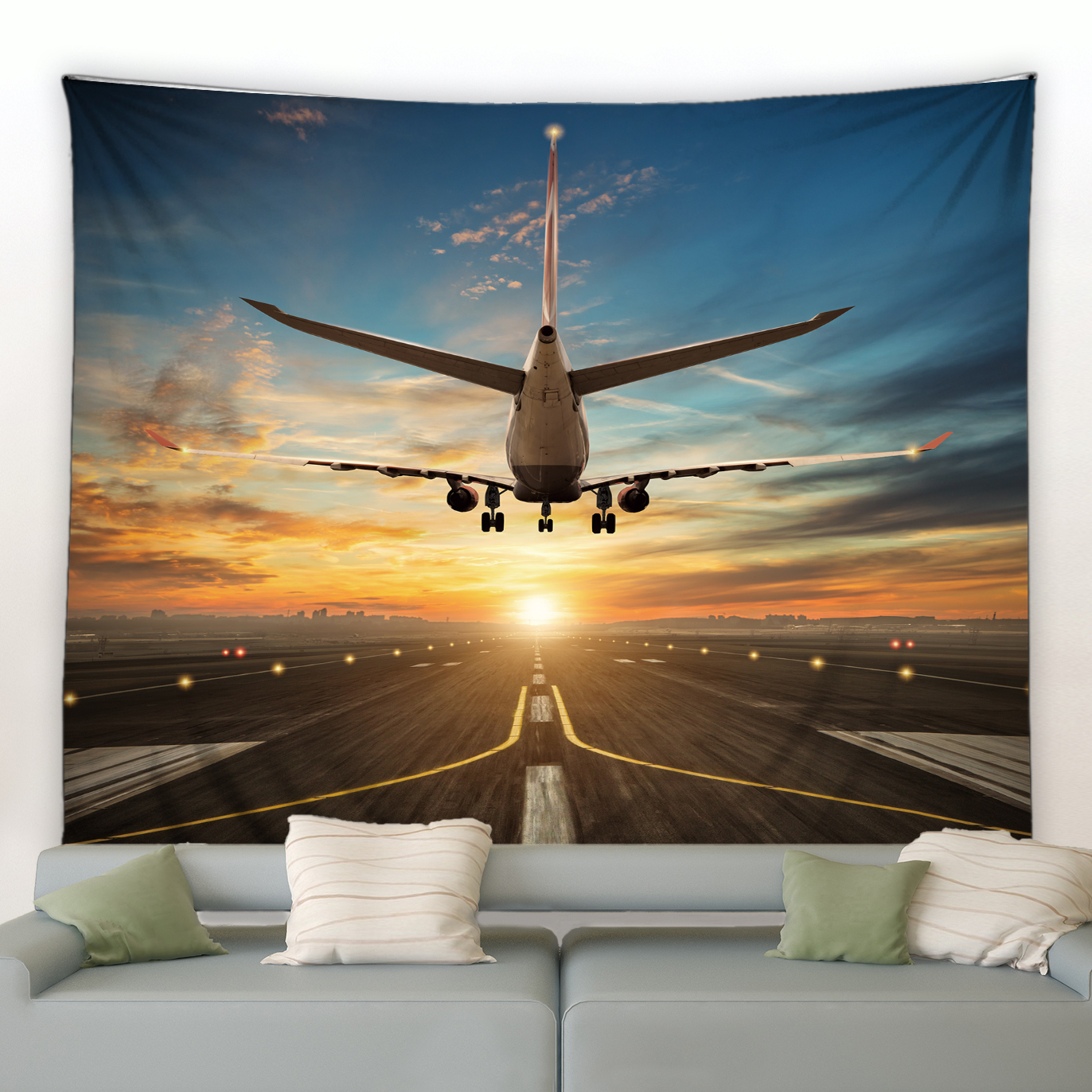 Airplane Tapestry Sunset Scene - Home Decor Under 100 avis et prix