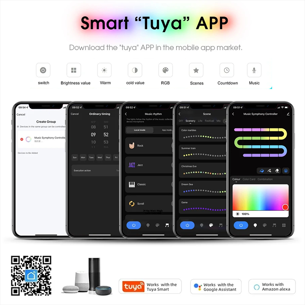 Tuya WiFi WS2811 RGBIC COB LED - Home Decor App Free avis et prix