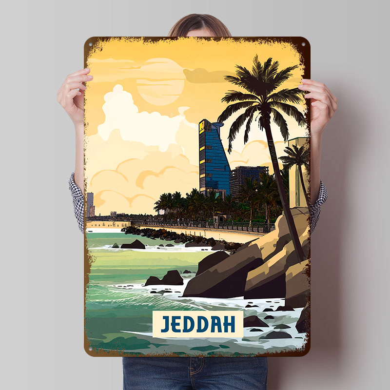 Jeddah Poster Customized Vinta - Home Decor Jeddah avis et prix