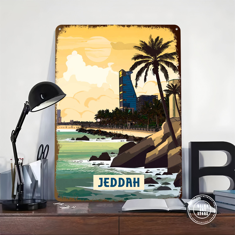 Jeddah Poster Customized Vinta - Home Decor Jeddah avis et prix