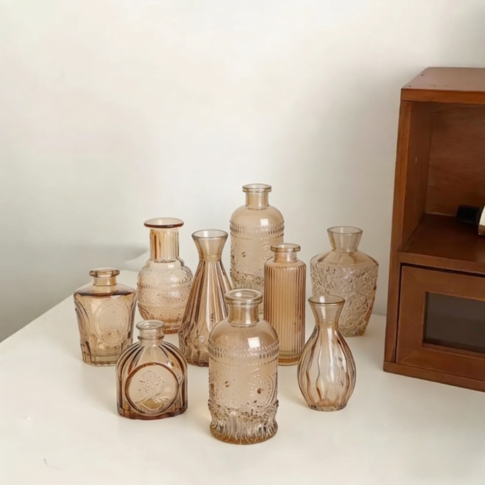 10PCS French Retro Relief Mini - Terrarium Glass Bottle avis et prix
