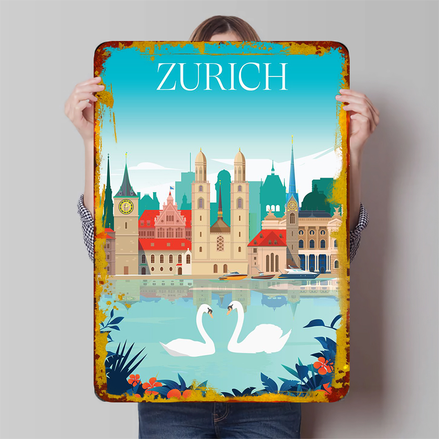 Zurich City Skyline with Lake  - Home Decor Zurich avis et prix