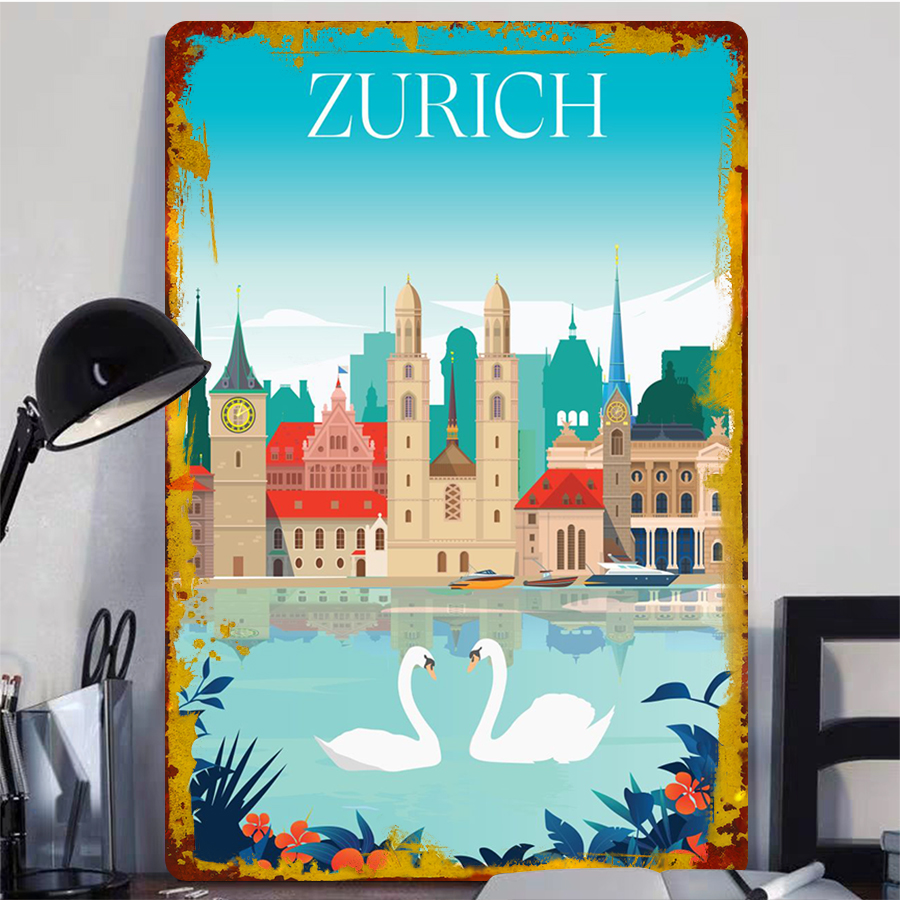 Zurich City Skyline with Lake  - Home Decor Zurich avis et prix