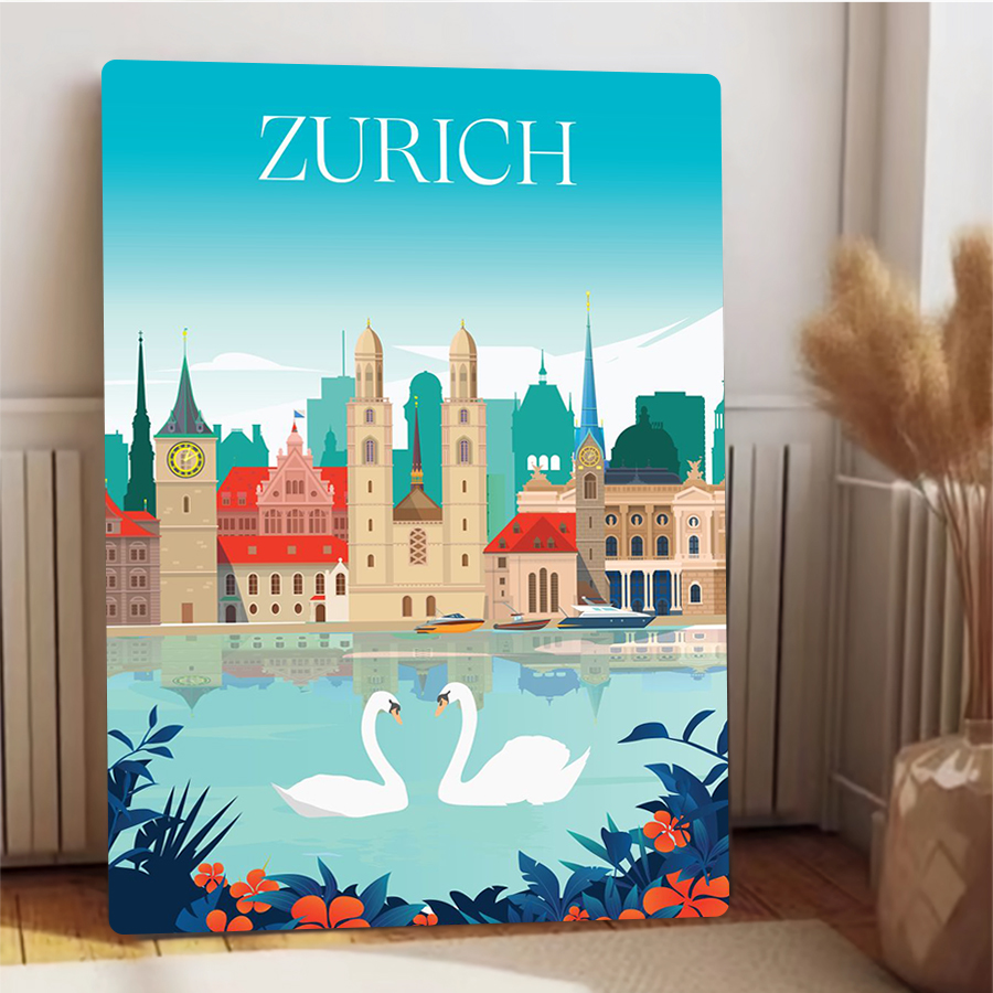 Zurich City Skyline with Lake  - Home Decor Zurich avis et prix