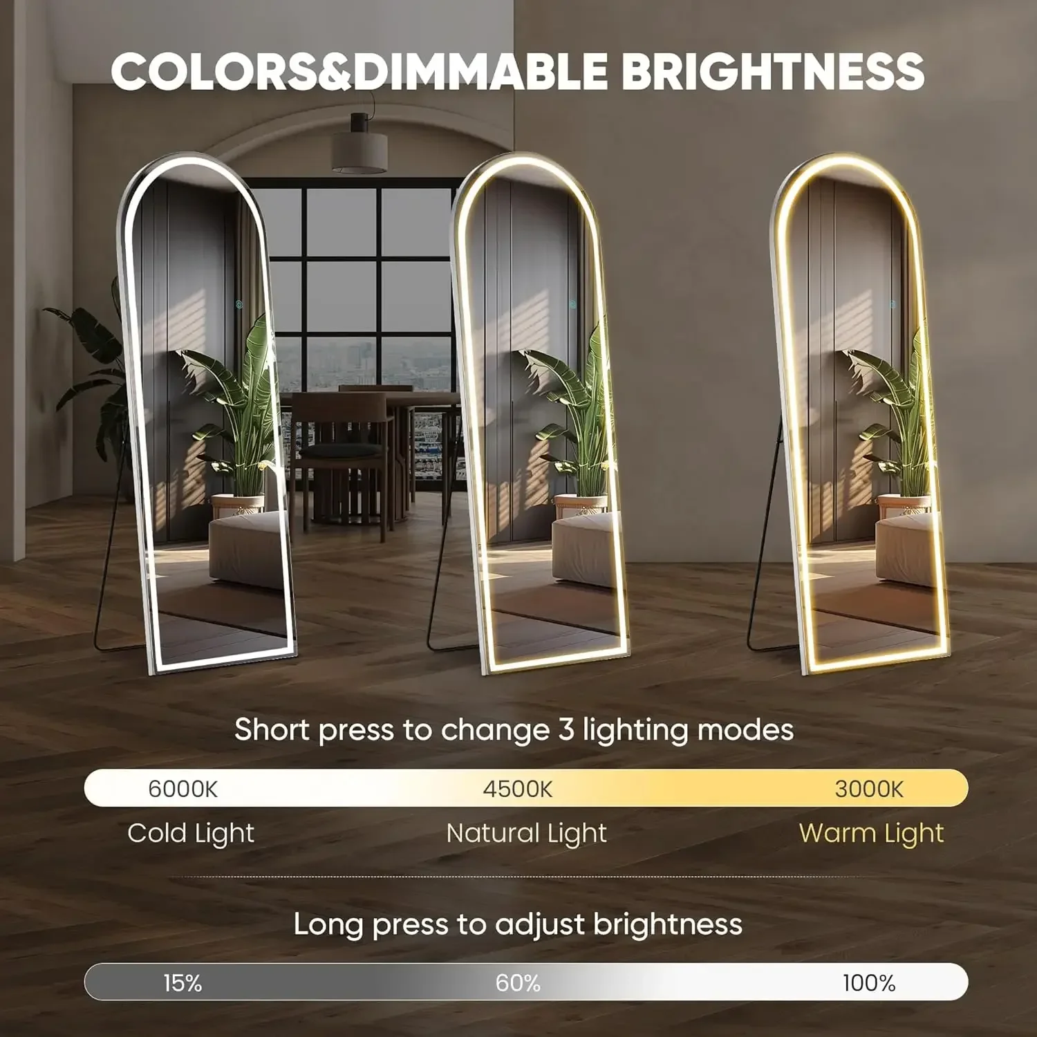 Full Body Wall Mirror with LED - Flooring Home Decor avis et prix