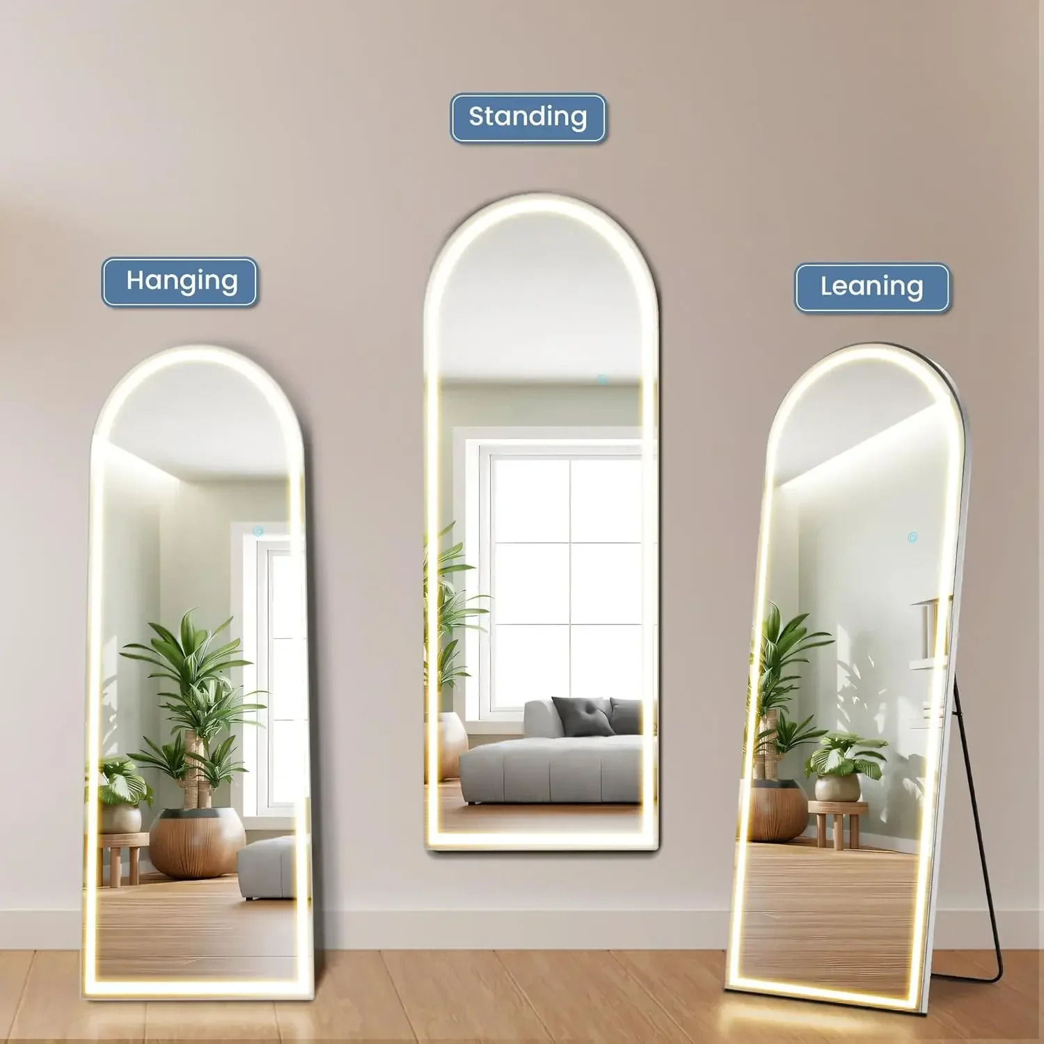 Full Body Wall Mirror with LED - Flooring Home Decor avis et prix