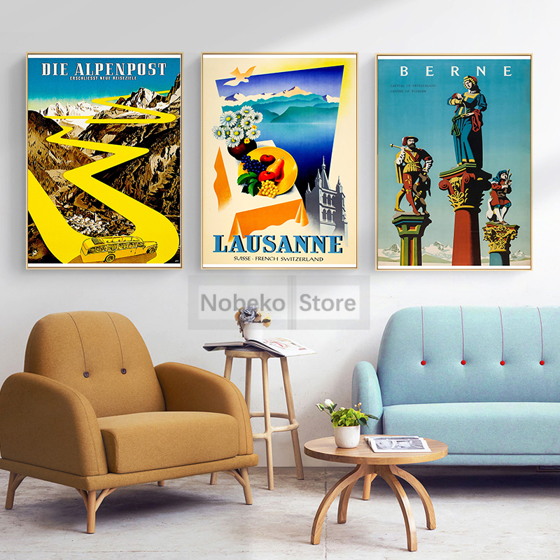 Switzerland Vintage Travel Pos - Home Decor Zurich avis et prix