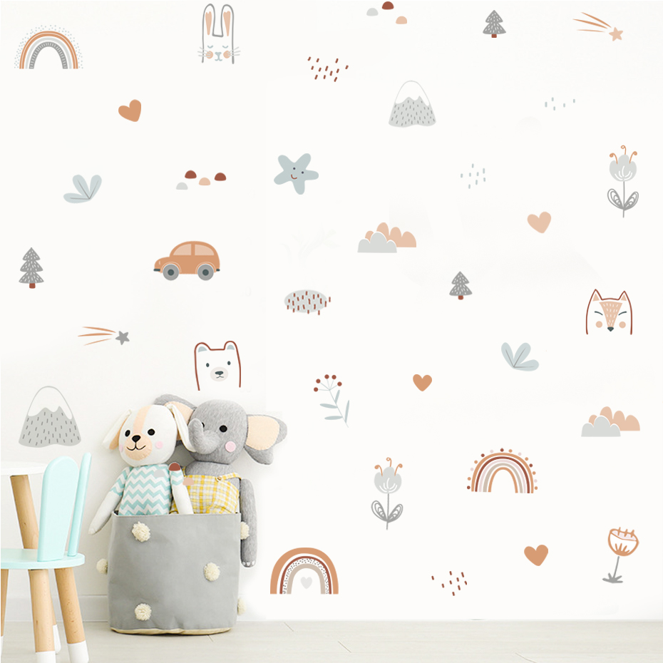 Cartoon Rainbow Animals Faces  - Home Decor Vinyl Flooring avis et prix