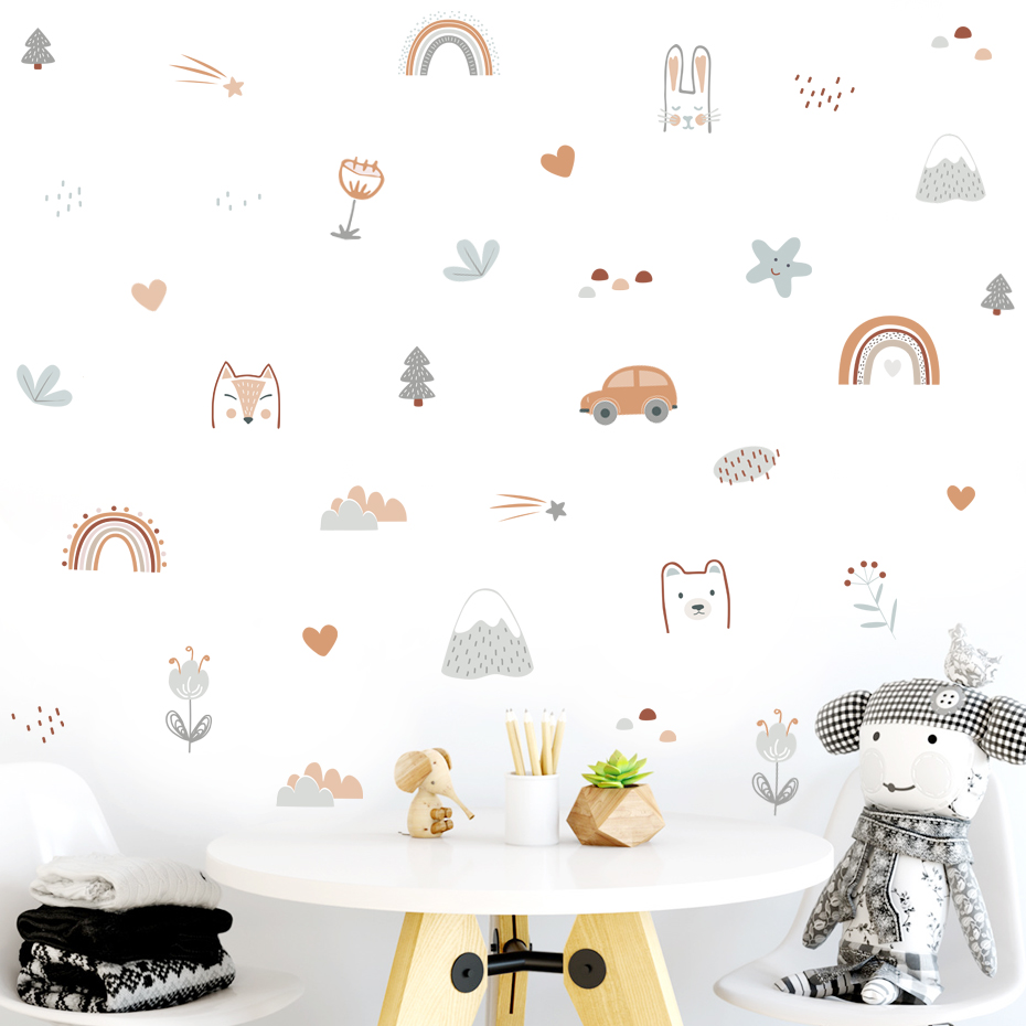 Cartoon Rainbow Animals Faces  - Home Decor Vinyl Flooring avis et prix