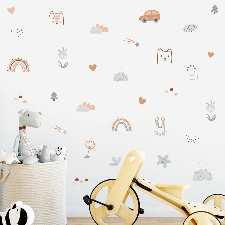 Cartoon Rainbow Animals Faces  - Home Decor Vinyl Flooring avis et prix
