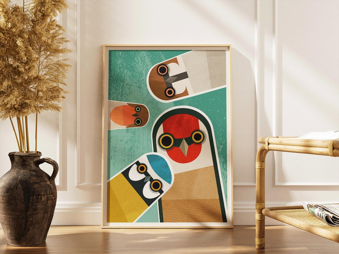 Mid Century Geometric Bird Col - Home Decor Enthusiast avis et prix