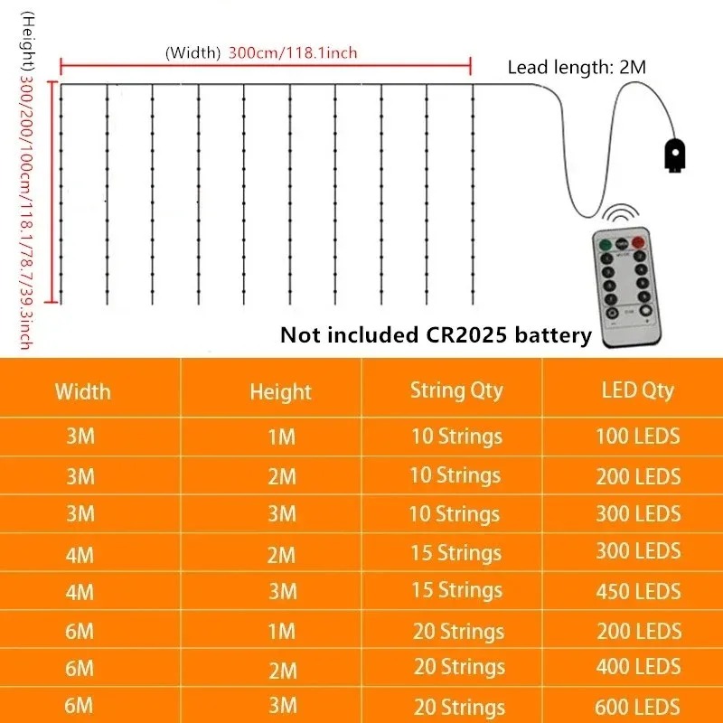 3m/4m/6m USB Power Curtain Str - String Curtain Light avis et prix