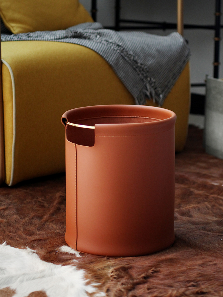 Brown Leather Storage Bucket f - Home Decor Hampers avis et prix